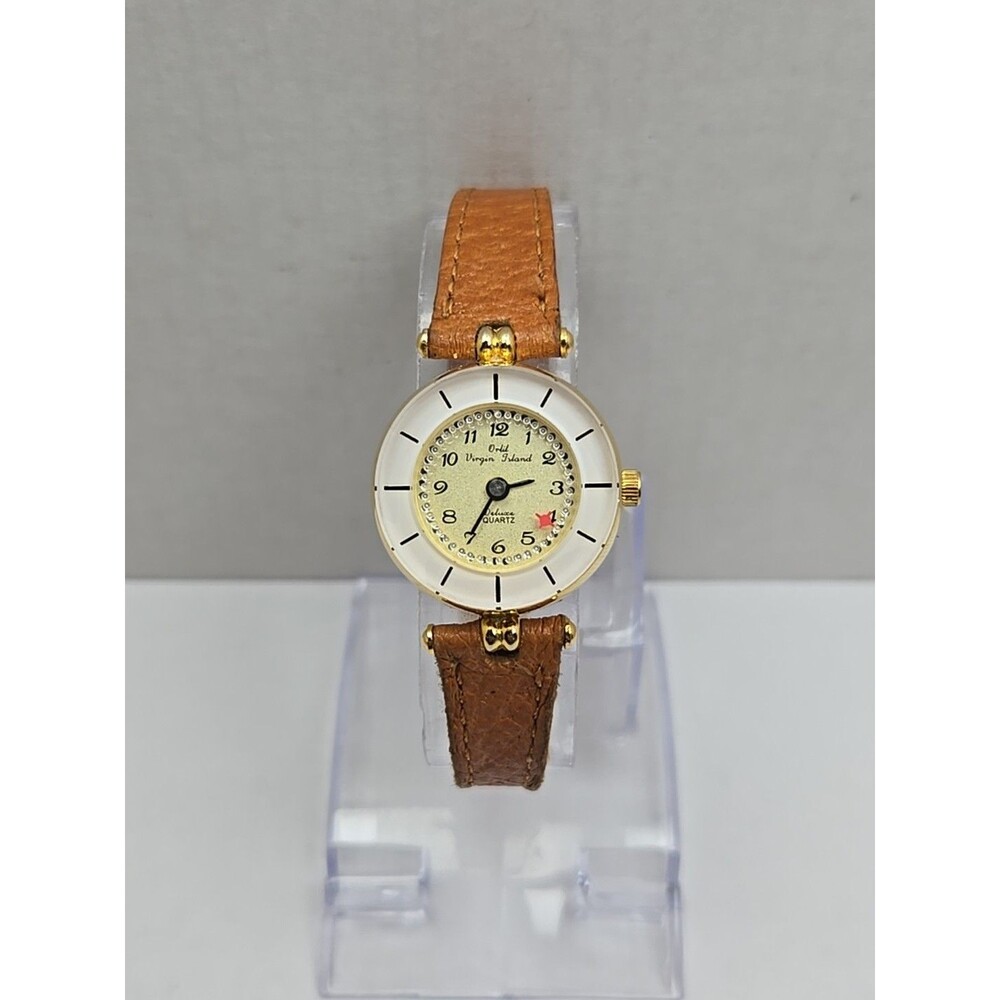 Orbit Virgin Island Deluxe Quartz Mystery Dial Womens Watch White New Battery